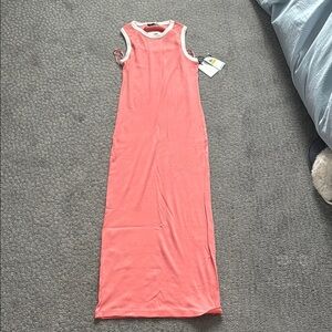 1. State Pink Sleeveless Sheath Maxi Dress